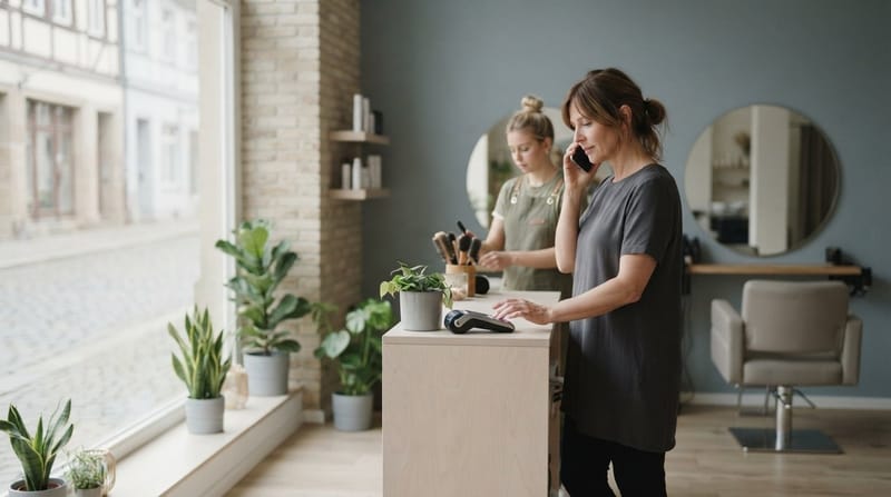 Salon-Empfang am Morgen vor der Öffnung